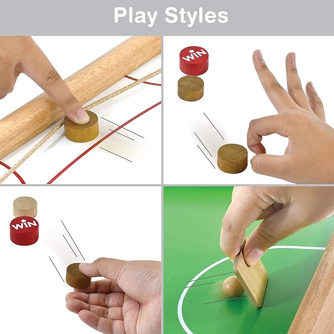 Big Flick n Kick: Wooden Multi Tabletop Indoor Portable Board Games for Kids and Family