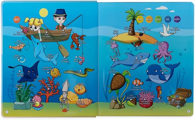 English and French ABC Learning for Children, Interactive Kids Book, Fun Educational Toy to Learn Letters and Words, Bilingual AudioBook for Toddlers (Ages 3+) Boys / Girls