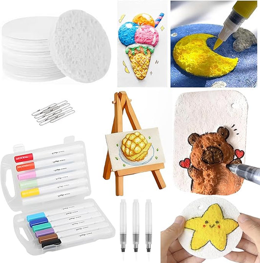 Magic Foam Texture Painting Kit, 3D Drawing Magic Foam Texture Paper, Puffy Drawing Texture Painting Kit, DIY Drawing Pens
