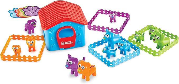 Learning Resources Sort-'Em-Up Pups, Sorting & Matching, 28 Pieces Ages 3+