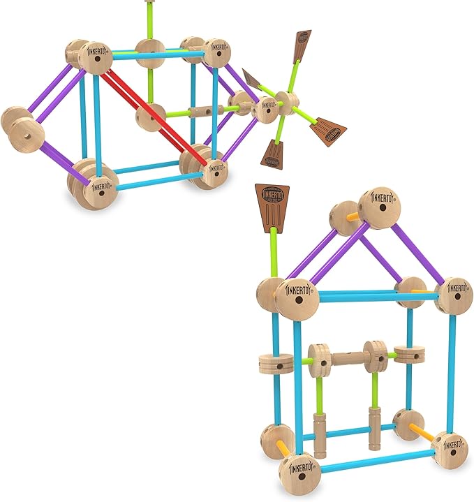 TINKERTOY - Retro Building Set Tin - 85 Pieces