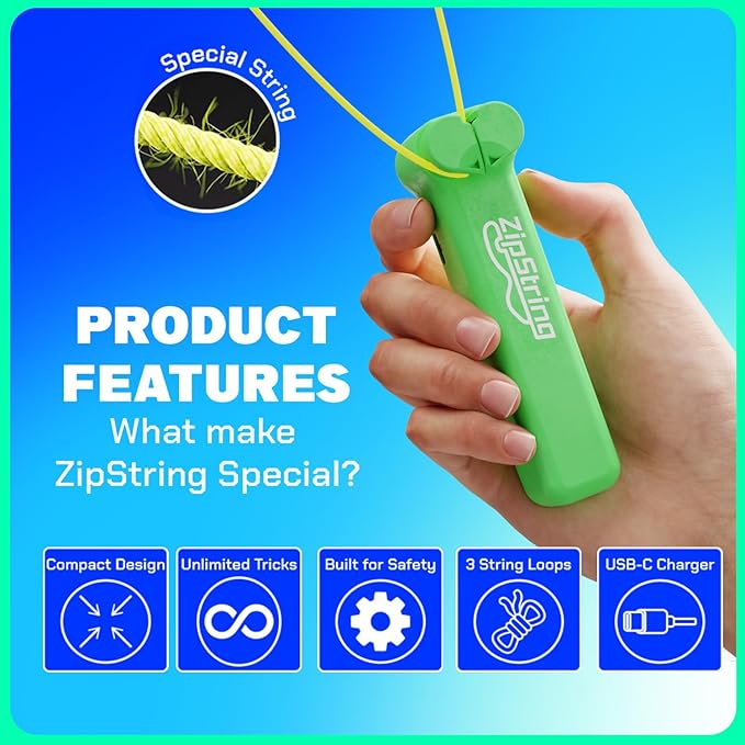 Original - As Seen on Shark Tank - Classic Rope Launcher Toy, Perfect for Kids & Adults - Fly a String Loop in The Air for Endless Tricks & Fun, Wonderment Awaits,Luscious Lime