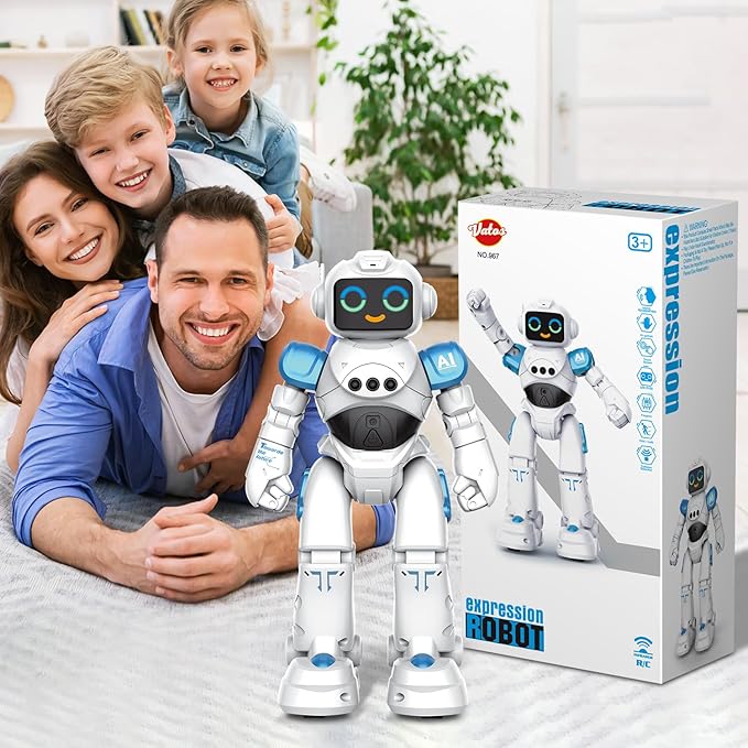 Robot Toys for Kids - Smart Talking Voice Remote Control Robot, Gesture Sensing Programmable Emo Robots Toy for Age 3 4 5 6 7 8 Year Old Boys Girls Birthday Gift Present