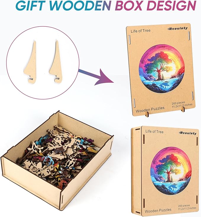 Puzzles for Adults 200 Pieces, Life Tree Rainbow Waterfall Jigsaw Puzzles, Unique Shape Adult Puzzles, Irregular Puzzle Creative Gift for Adults(11.2 * 11.2 in)