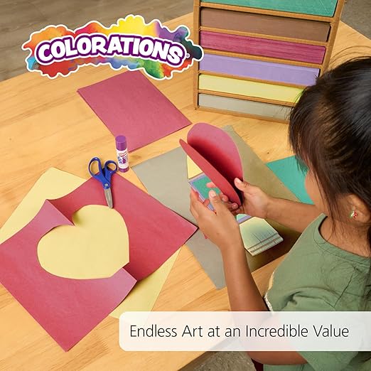 Colorations Lightweight Construction with Organizer - 1200 Sheets - 9" x 12", Assorted Colors, Bulk Arts and Crafts Supplies, Classroom Must Haves