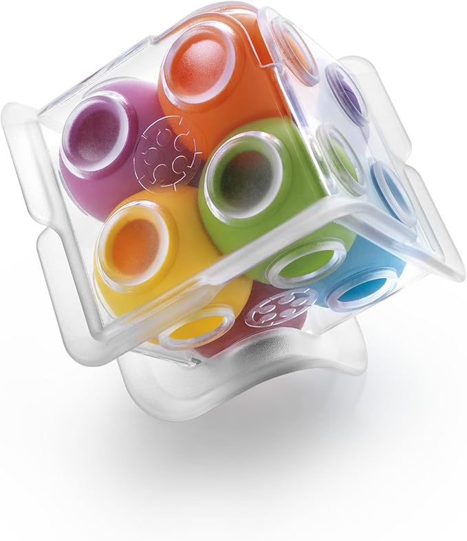 SmartGames Caged Marbles 3D Logic Game with 80 Challenges for Ages 10 - Adult. Can You fit The Marbles in The Cube?