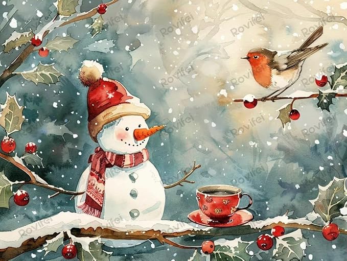 Puzzles for Adults 500 Pieces, Berry Coffee Snowman Fun and Educational Jigsaw Puzzles for Kids, Each Piece is Unique - for Home Decor Room Decor Halloween Decor, Gifts for Friend 20x15 inch
