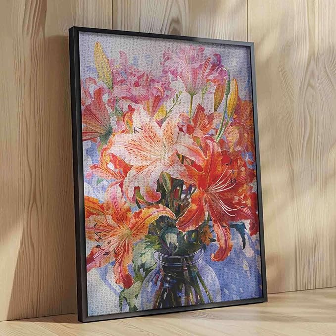 1000 Piece Jigsaw Puzzles for Adults, Colorful Blooming Flowers Jigsaw Puzzles，Colorful Flowers Puzzle，Challenging Family Activity Perfect for Game Nights，Floral Puzzle Wall Art Decor