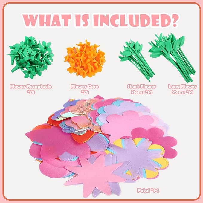YUOIOYU Flower Bouquet Refill Pack – DIY Arts & Crafts Toy Accessories (Main Kit Not Included)