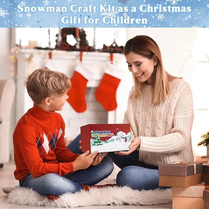 9 Pack Build a Modeling Clay Snowman Kit, Snowman DIY Christmas Crafts for Kids, Christmas Crafts Xmas Gift Winter