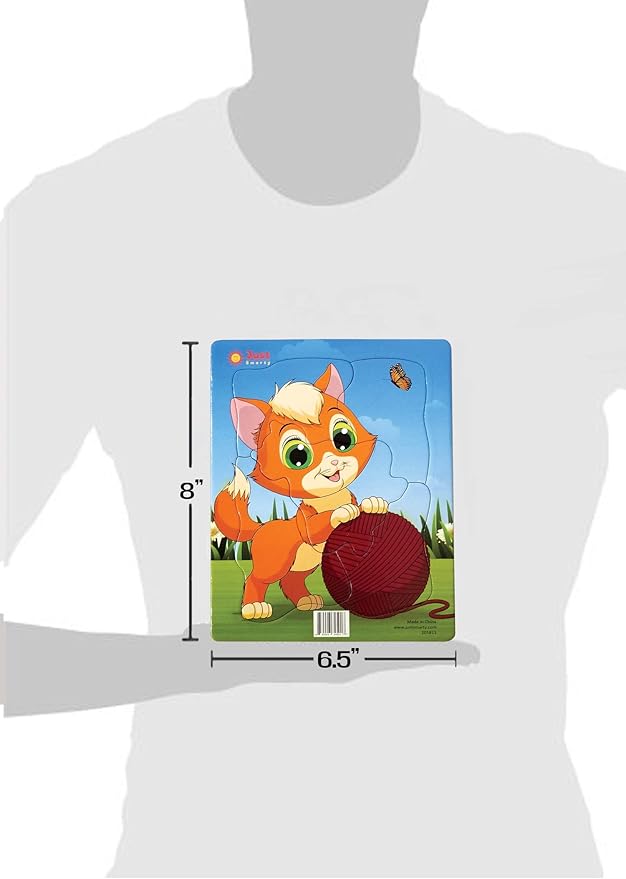 Just Smarty Preschool Puzzles for Toddlers 1-3 Set of 2 | Fun Shapes 5 Pieces Kitten and 4 Pieces Puppy Toys with Tray for Kids Ages 1-3 | Best Educational Puzzles for Kids Level 1