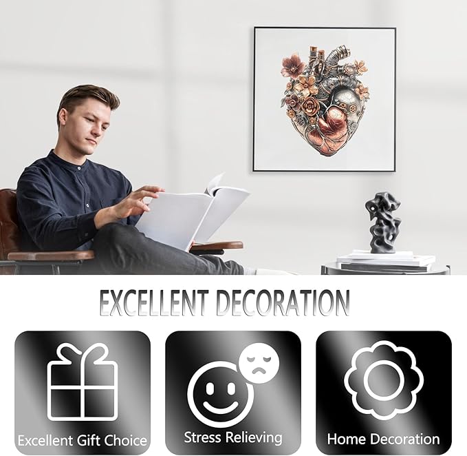 Wooden Puzzles for Adults, Mechanical Heart Wooden Jigsaw Puzzle, Unique Shaped Wood Puzzles Adult, Fun Gifts for Friends and Family, Heart Puzzle Home Decor (XL-18.2 * 14.6in 390 Pieces)