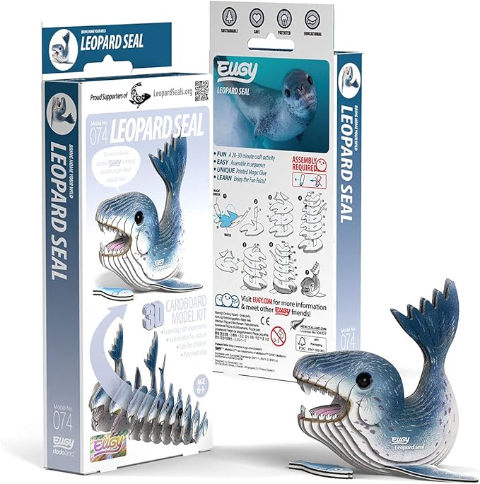Eugy Leopard Seal 3D Puzzle, 22 Piece Eco-Friendly Educational Toy Puzzles for Boys, Girls & Kids Ages 6+
