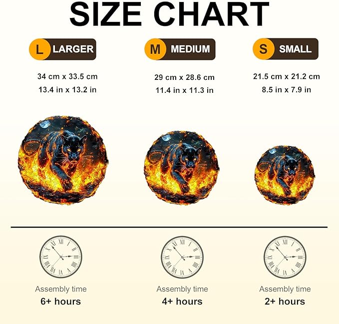 Wooden Puzzles for Adults - Flame Panther Wood Puzzles Adult - Unique Animal Shape Wooden Jigsaw Puzzles for Adults - Birthday Gifts for Puzzle Lovers, Family (8.5 * 7.9in)