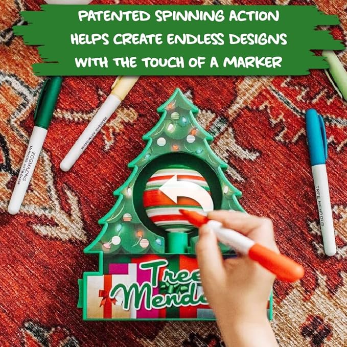The Treemendous Ornament Decorator - Christmas Tree Ornament Decorating Kit & 6 Pack Ornament Combo Pack - Holiday Arts and Crafts Activity for Kids Ages 3 and Up