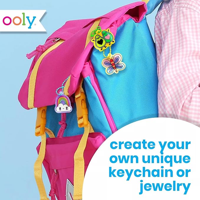 Ooly Shrink-Its 28 PC DIY Shrinking Art Kit That Creates Charms and Tags, Includes 20 Plastic Pre Cut Charms and More, No Mess Art for Kids, DIY Gifts for Kids, Ideal Party Favor - Cute Crew