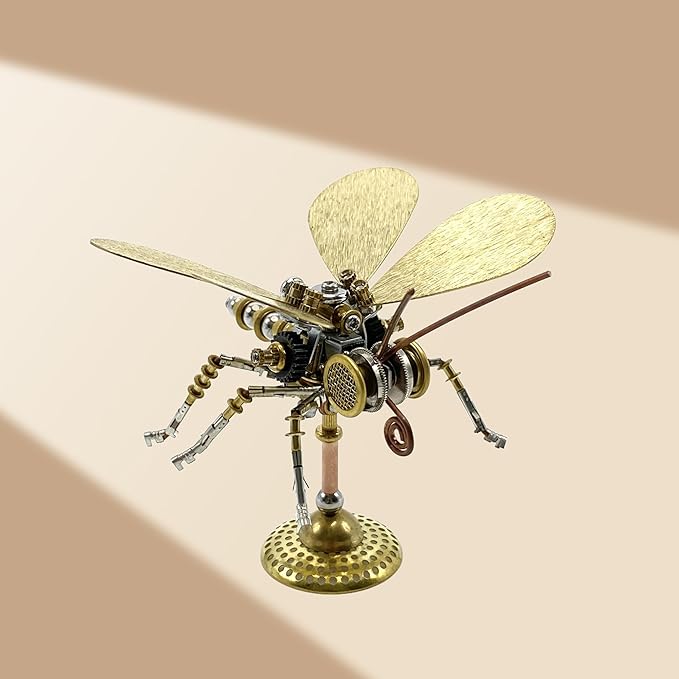 Steampunk Metal Insect Bug Mechanical Sculpture Insect Clockwork 3D Steampunk Metal Puzzle Model (Butterfly-HD5)