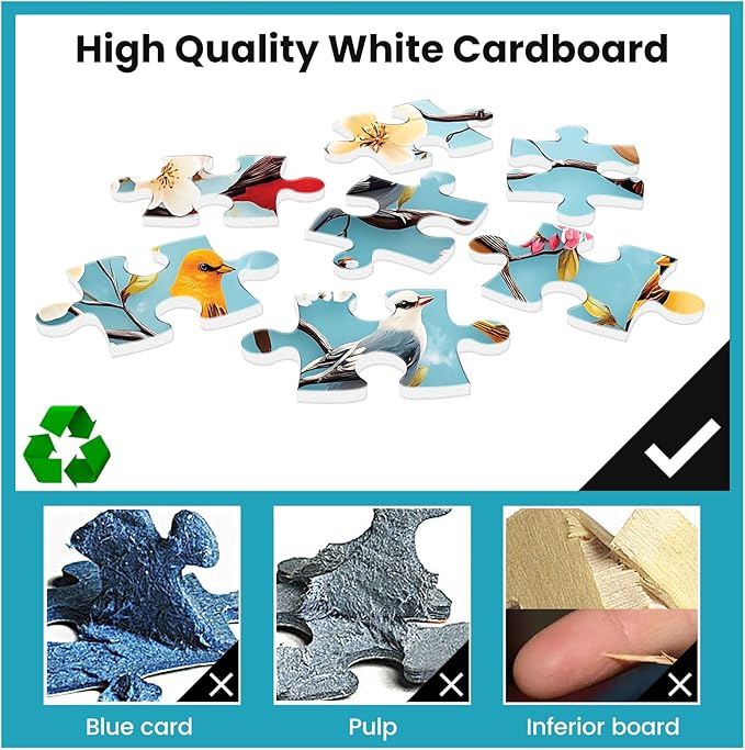 500 Piece Puzzles for Adults,Bird Jigsaw Puzzles 500 Pieces Bird Lovers Puzzle for Adults Jigsaw Puzzle Games Premium Cardboard Puzzle for Tabletop Great Gift 20.5x15 in