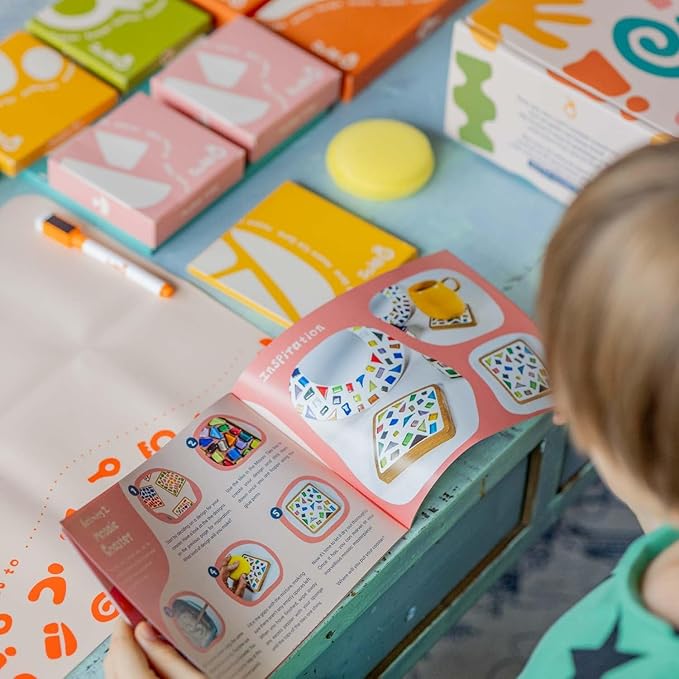 Sculpd - The Original Mosaic Kit - Create Your Own Mirror, Trinket Pot and Drink Coaster Mosaics - Includes Tangram Tile Game, Craft Supplies - Mosaic Kits for Kids Birthday Gift Age 8-12