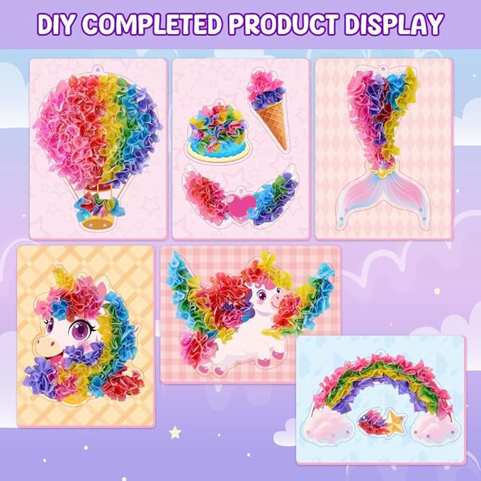 Poke Art and Crafts Kits for Girls, Fun and Mess Free DIY Wind Chime Creative Activity, Birthday Gifts Toys for 5 6 7 8+ Year Old Girls