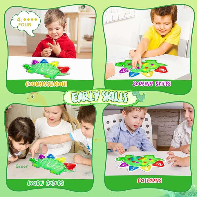 Sensory Counting Toys for Toddlers 3-4, Montessori Color Sorting & Matching Games, Fine Motor Skills Development, Educational Travel Toys for Kids with Autism