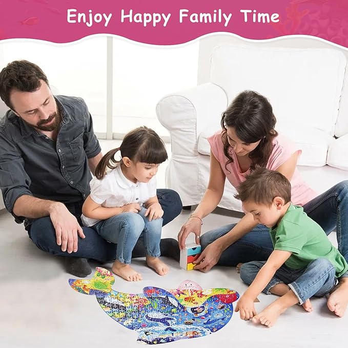 Animal Puzzles for Kids Ages 6-8 200 Piece Dolphin Jigsaw Puzzles Underwater Ocean Floor Puzzle Ages 8-10 Learning Educational Toys Birthday Gift for Boys Girls Ages 10-12
