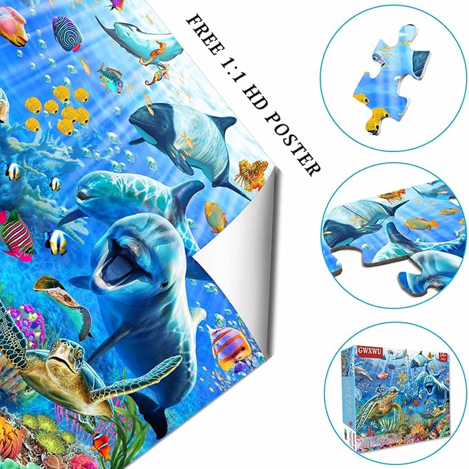 Jigsaw Puzzles for Adults 500 Piece - Jigsaw Puzzles for Adults and Kids 500 Piece Educational Games Colorful Puzzles for Home Decoration(Ocean Adventure 500 Pieces)