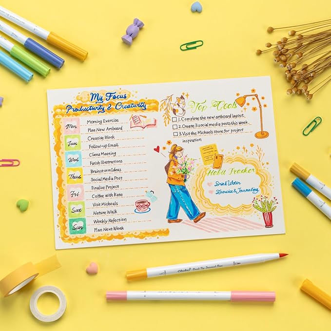 Ohuhu Markers for Adults Coloring Books No Bleeding 80 Colors Coloring Markers Pens for Journaling Water-Based Dual Tips Extra Fine & Brush Drawing Pens for Calligraphy Lettering Card-making