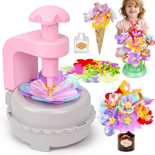 Arts and Crafts for Kids Girls Ages 4-8 6-8 8-12 Fabric Flower Bouquets Toys Creative DIY Craft Kits for Kids Toddlers Preschool Learning Activities Birthday Gifts for 4 5 6 7 8 9 10 Year Old Girls