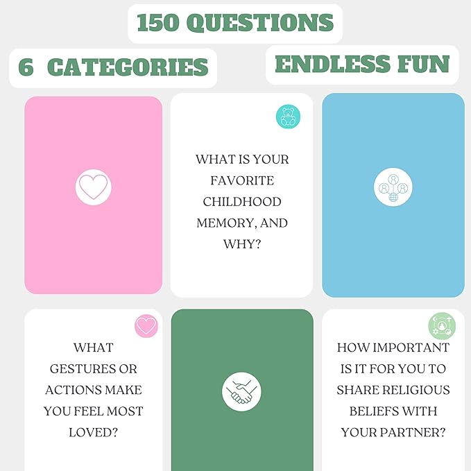 Soul Sync: 150 Conversation Starters for Couples – Deepen Connection & Intimacy – Perfect for Date Nights, Anniversaries, and Relationship Building