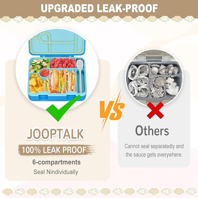 Chill Bento Lunch Box for Kids Adult with Ice Pack Keep Food Cold Fresh 5-Compartment Reusable Leak Proof Lunch Container for Girl Boy School Dishwasher & Freezer Safe