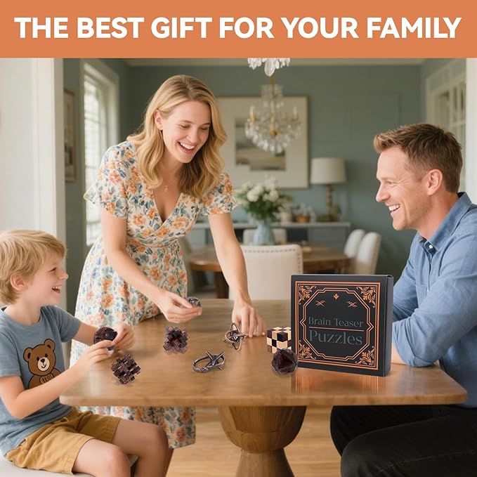 8 Pcs Brain Teaser Puzzles for Adults Teens - Metal Puzzles 3D Puzzle Game Toys for Adults Teens - Unlock Interlocking Puzzle Adult IQ Education Smart Toys