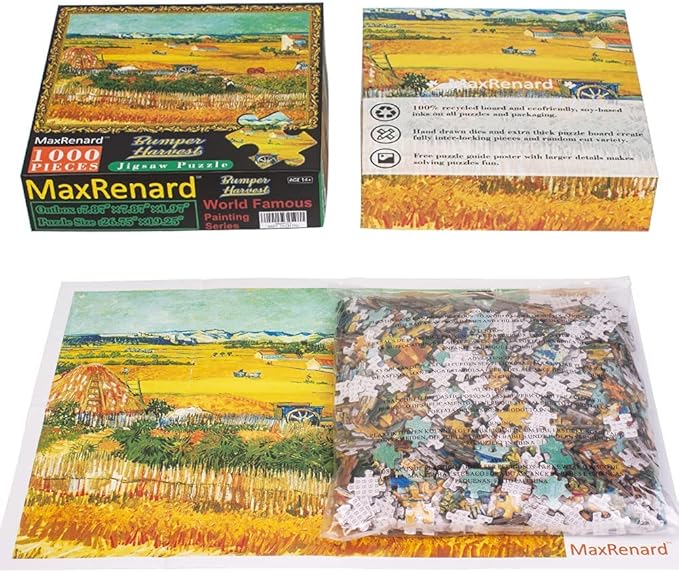 MaxRenard Game 1000 Pieces Jigsaw Puzzle Fine Art Collection Toy Bumper Harves by Vincent Willem Van Gogh