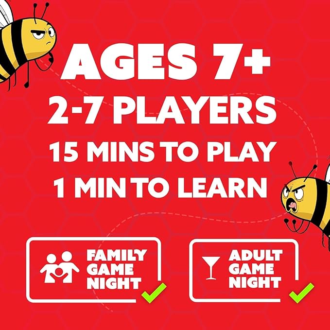 QUOKKA Board Games for Kids 8-12, Family Games for Kids and Adults - Don't Bee Last Party Pack Card Game Ages 6+ - Fast Paced 2-6 Players Easy to Learn - Perfect for Board Games for Family Night