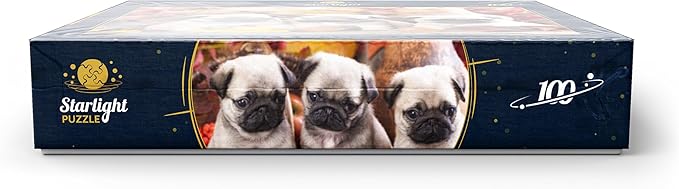 MyPuzzle Pug Puppies - Premium 100 Piece Jigsaw Puzzle - Made in USA