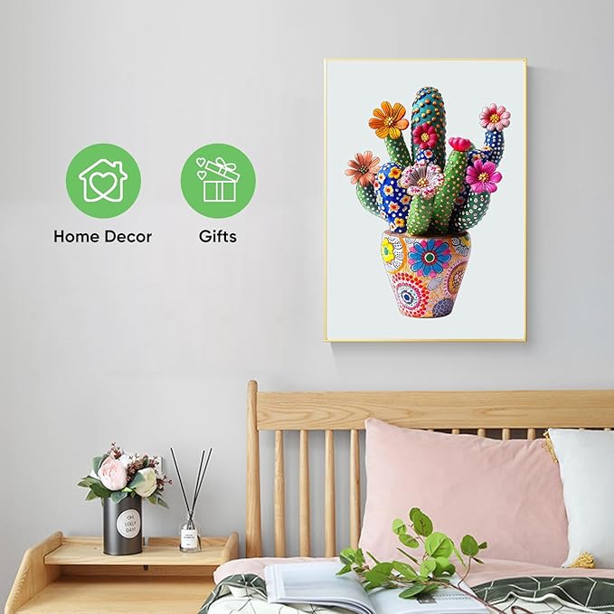 Mys Aurora Puzzles for Adults Cactus Flower Wooden Puzzles, 300 Pieces Unique Shaped Jigsaw Puzzles, Birthday for Adults and Kids, Fun Challenge Family Game 12.2 x 17 Inch