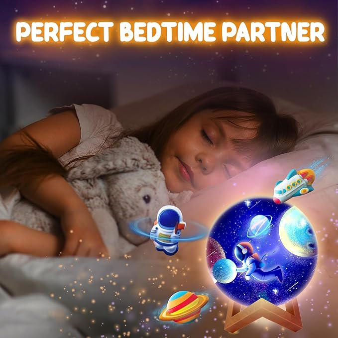 Goody King Paint Your Own Moon Lamp Kit, DIY 3D Space Moon Night Light, Crafts for Teens Girls Boys, Arts & Crafts for Kids Ages 8-12, Art Supplies Christmas Craft Birthday Gift for Kids Ages 3+