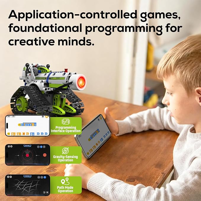 Robot Building Kit with APP/Remote Control STEM Gifts for Boys Age 6-16,Technic Coding Robotic Toys for Kids Birthday, Buildable 5in1 Models with 337+ Pieces