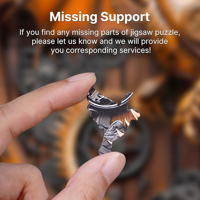 KAAYEE Wooden Puzzles for Adults, 3D Vision Mechanical Dragon Wooden Jigsaw Puzzles, Unique Shape Advanced Wood Puzzle Adult Birthday Fathers Mothers Gifts Family Games (M-11.4 * 11.3in-200pcs)