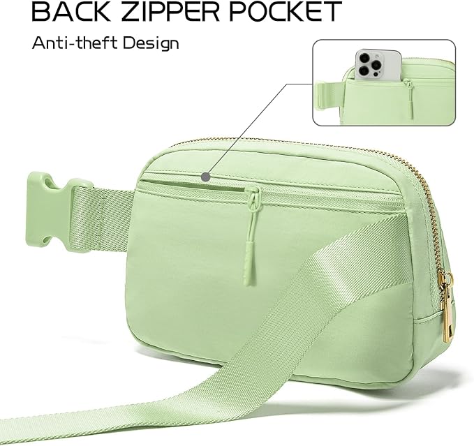 Gitus Gifts for 8 9 10 11 12 Year Old Girls Belt Bag Fanny Pack Crossbody Bags with Initial Letter Patch Cute Stuff Birthday Gifts for Teen Girls Women Personalized Trend Stuff (Light Green-W)