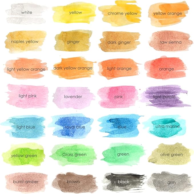 Watercolor Paint Set, 28 Colors of Washable Watercolor Paint Includes Watercolor Palette and 1 Paint Brushes. Great Water Color kids paint
