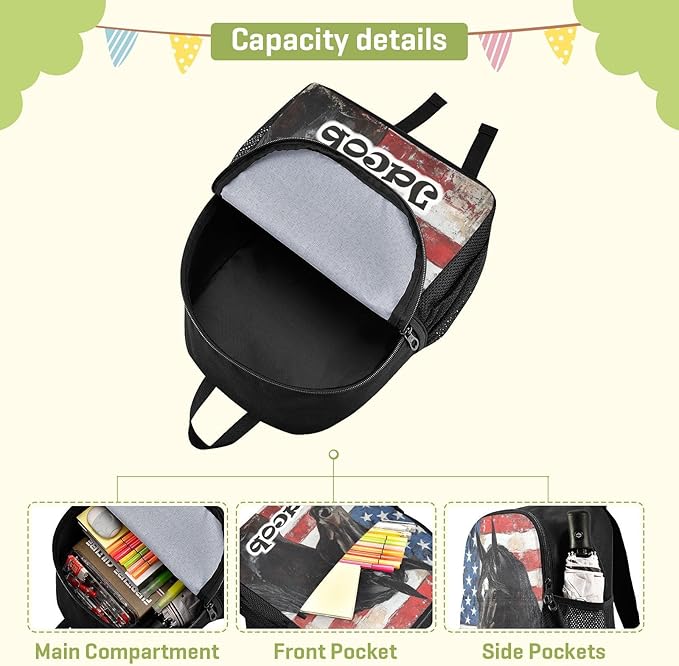 Flag Horse Toddler Backpack for Boys Girls 3-6 Mini Backpacks for Elementary Lightweight Kids Bookbag for Preschool Kindergarten for Travel School