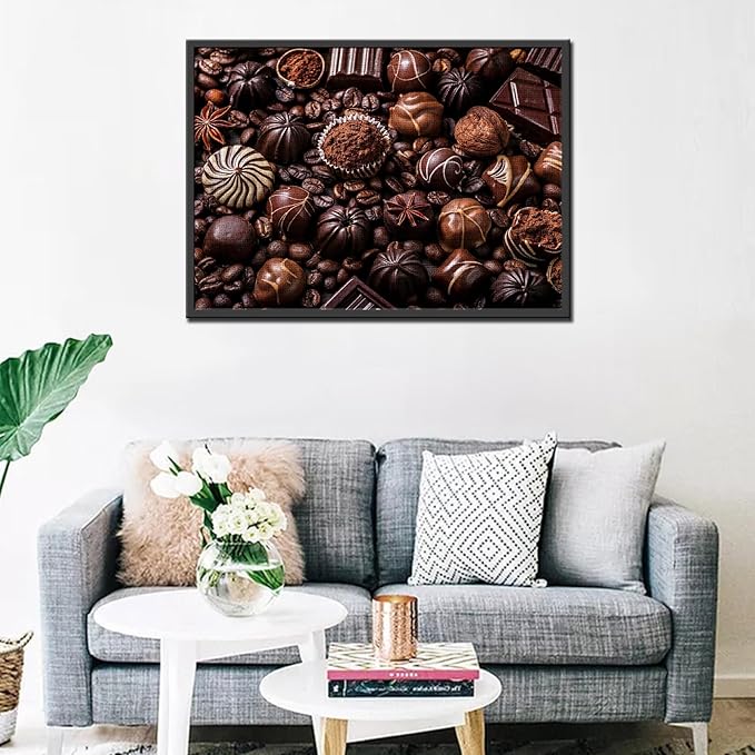 Tucocoo Chocolate Sweets Cocoa Jigsaw Puzzle 1000 Pieces Puzzles for Adults, Coffee Beans Art Jigsaw Puzzles for Challenging Family Activity Games Brown DIY Handwork Puzzle for Home Decor Gifts