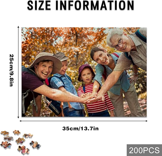 Custom Puzzle, Personalized Puzzle from Photos, Customized Puzzle 120/200/300/500/1000/1500 Pieces for Family, Christmas, Pet, Birthday, Wedding Gift