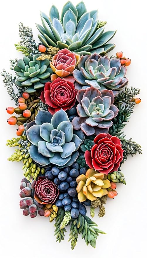 Wooden Puzzles for Adults,Succulent Waterfall Jigsaw Puzzles,500 Pieces,13.3 * 23.5 Inch,Unique Irregular Shape Fun Challenging Family Game Gifts