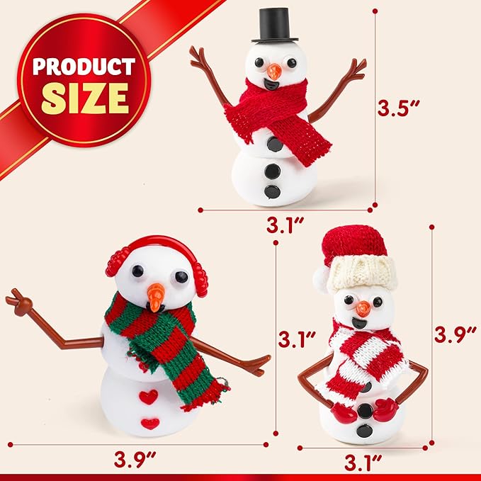 JOYIN Christmas Build a Snowman Craft Kit, 6 Pack Modeling Clay DIY Make a Snowman Kit for Christmas Arts and Craft Activities, Xmas Gift Stocking Stuffers for Kids, School Funny Toy Party Favor