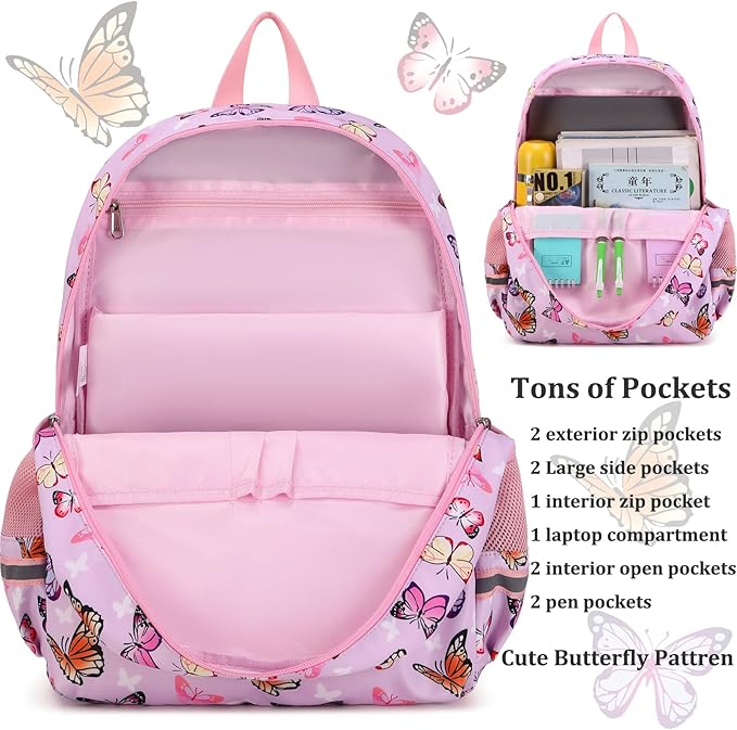 JIANYA Backpack for School Girls Kids Backpack with Lunch Bag Lightweight Bookbag School Bag for Elementary Girl