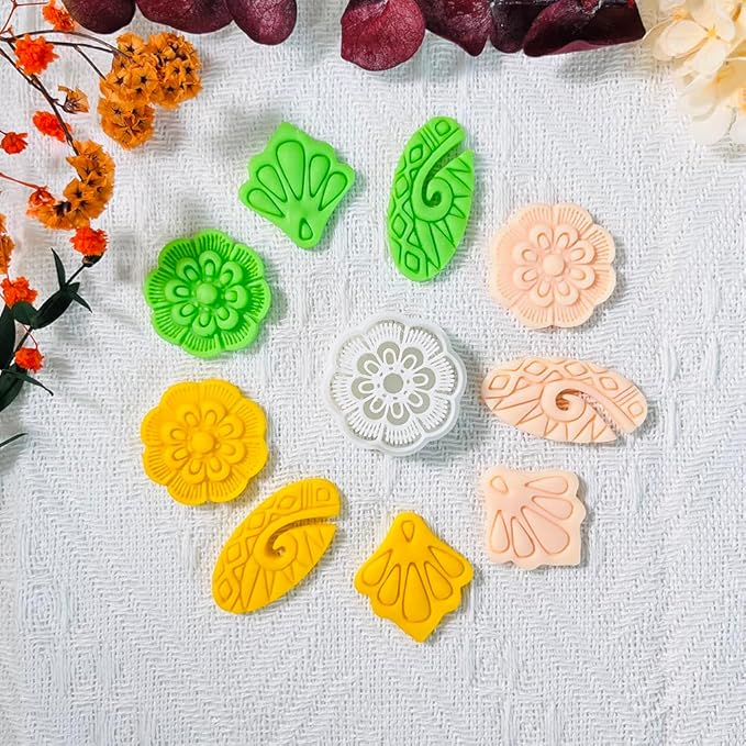 Polymer Clay Cutters Set – 3PCS Decorative Clay Cutters for Polymer Clay Jewelry, Carved Pattern Clay Earring Cutters Shapes, DIY Clay Tools for Earrings and Crafts