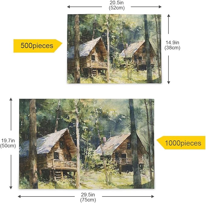 Personalized Cabins Jigsaw Wooden Puzzles Hard Brain Teasers for Adults 1000 Piecing