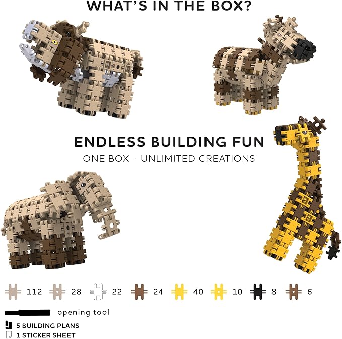 Nano Clics Wildlife 250, Construction Toys for Children Ages 8 and up, Creative Educational Toys in a 250 Piece Set, Building Blocks for Girls and Boys, Durable Toys